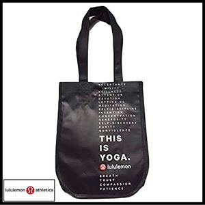 lululemon small reusable tote black “this is yoga”
